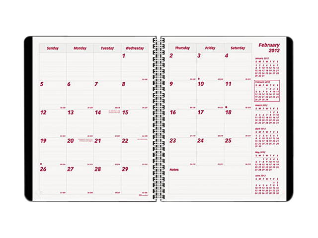 Rediform CB1262V.BLK Brownline DuraFlex 14-Month Planner