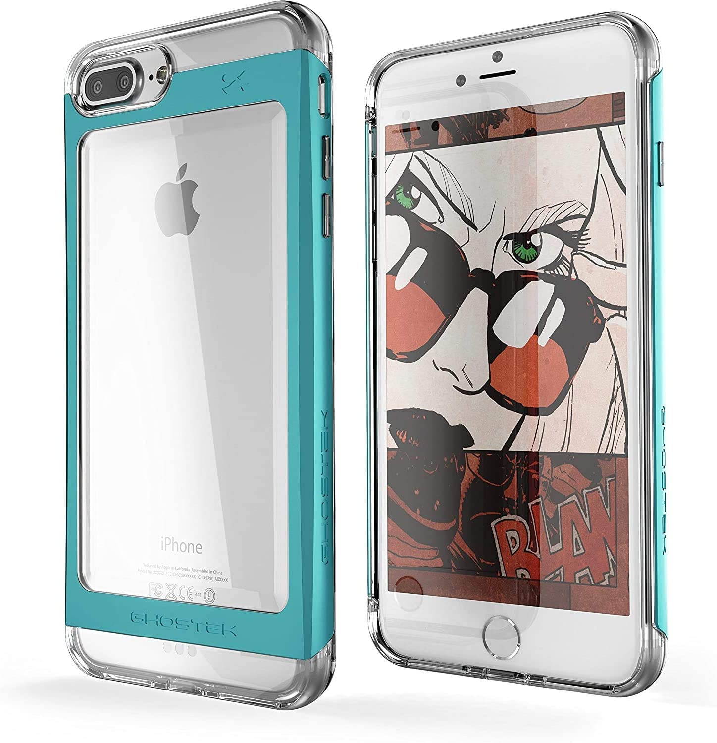 Ghostek Cloak Clear iPhone 7 Plus, iPhone 8 Plus Case with Slim Metal Bumper Design Shockproof Heavy Duty Protection Wireless Charging 2017 iPhone 8 Plus, 2016 iPhone 7 Plus (5.5 Inch) - (Gold)