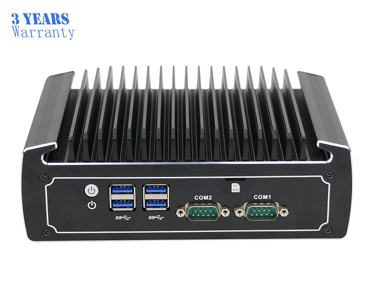 Fanless Mini Computer, Intel 8th Gen. i5-8250U CPU  Industrial Computer Mini Desktop PC,With DP HD Dual LAN2COM,4USB3.0,SIM Slot,Windows 10 Pro,4GB DDR4 RAM,32GB SSD