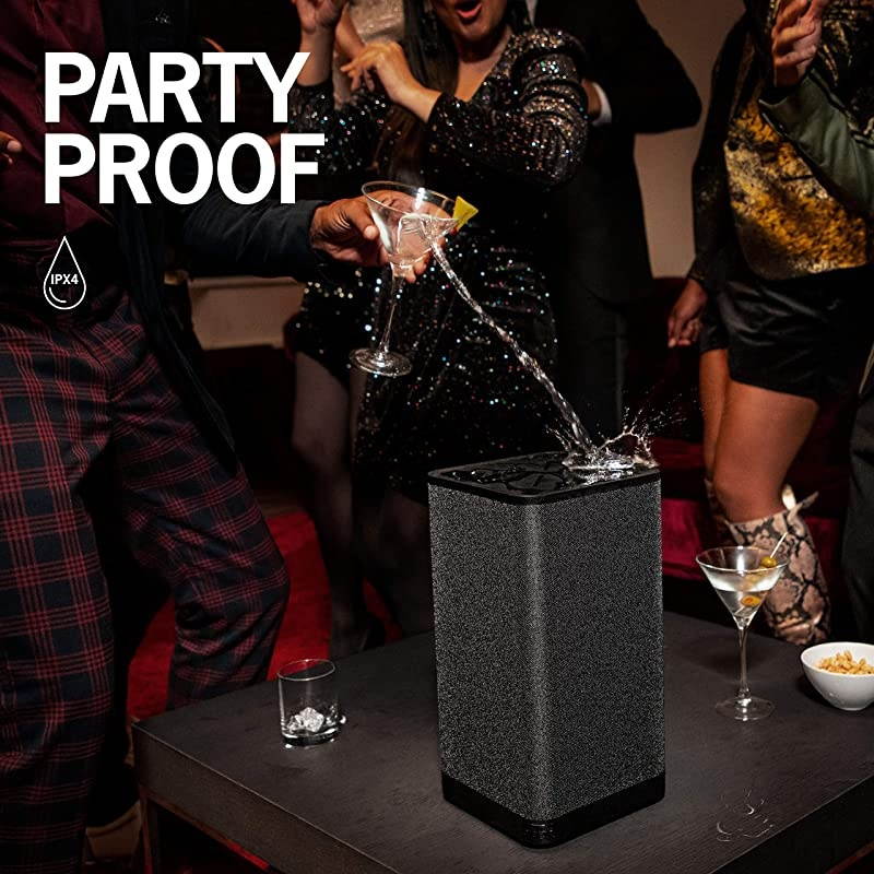 Hyperboom Portable & Home Wireless Bluetooth Speaker, Loud Speaker, Big Bass, Water resistant IPX4, 150 Ft Range &ndash; Black