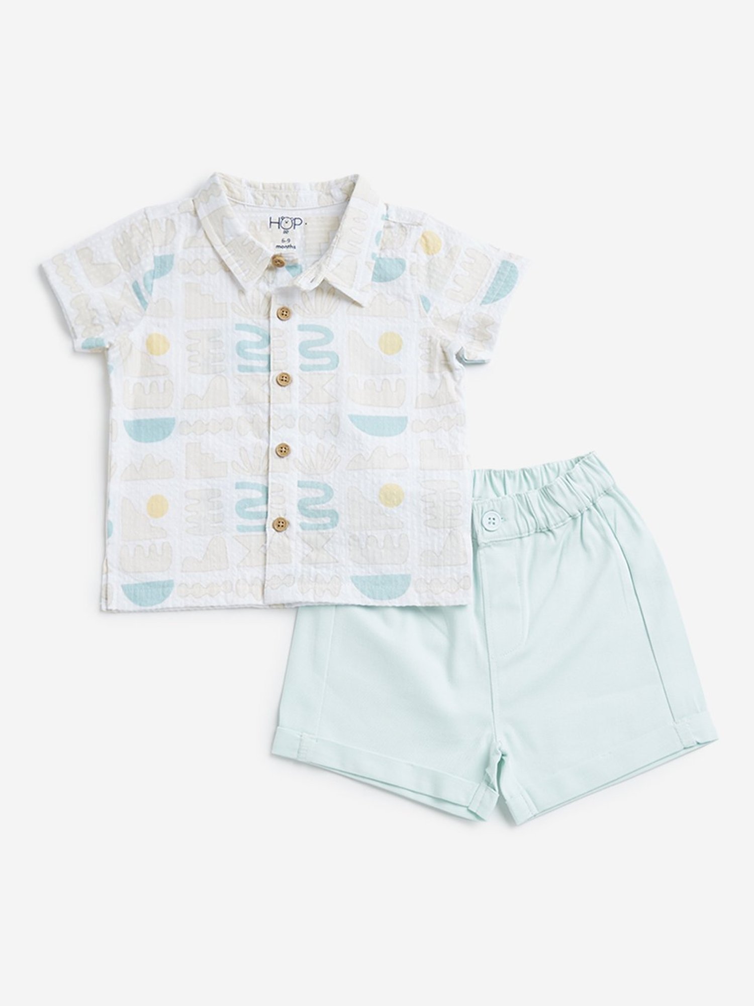HOP Baby by Westside Multicolor Printed Shirt with Shorts Set