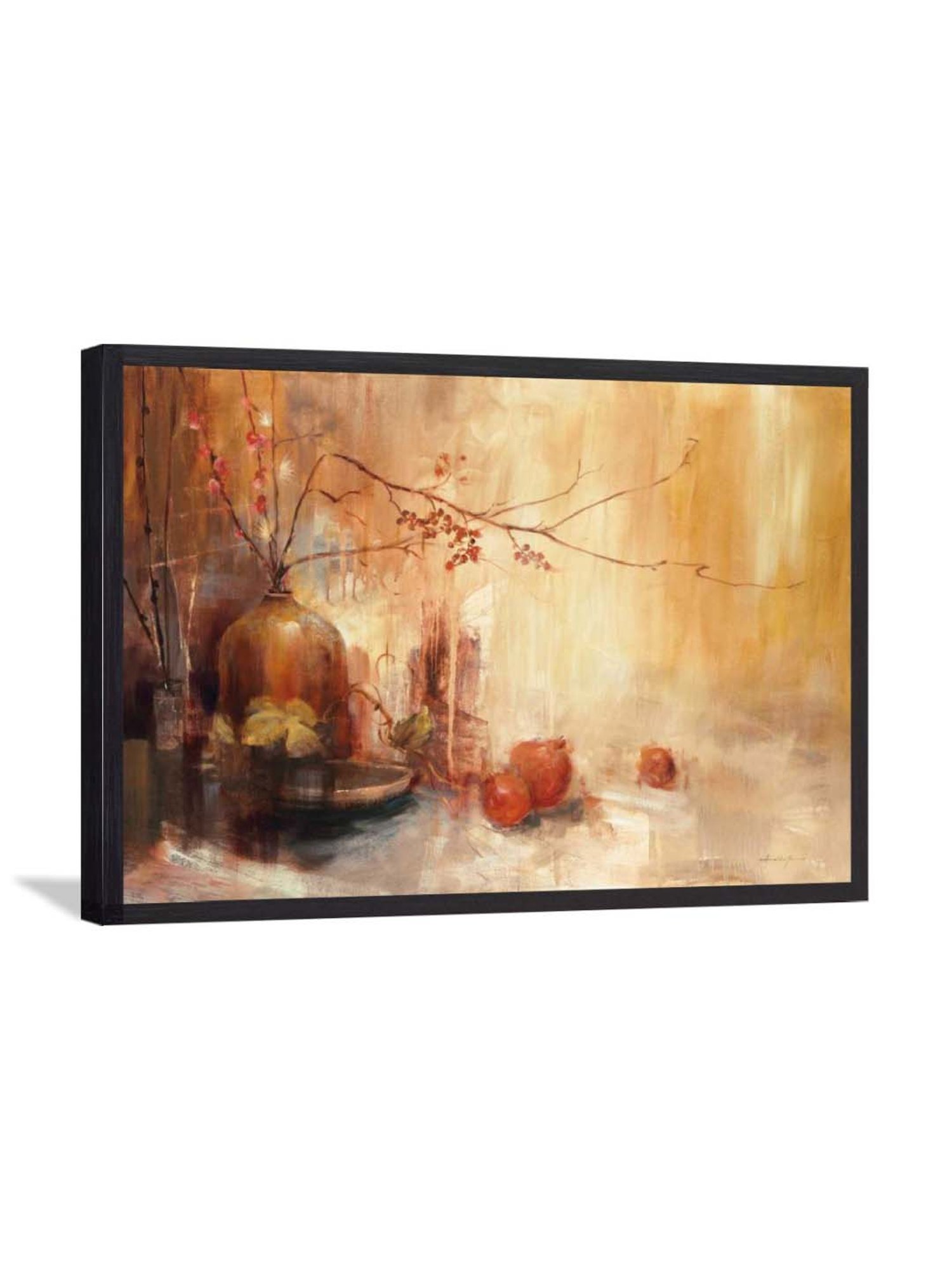 ARTE'VENUE Autumn Gold Gold & Black Canvas Wall Art - Set of 1 (16 X 11 inch)