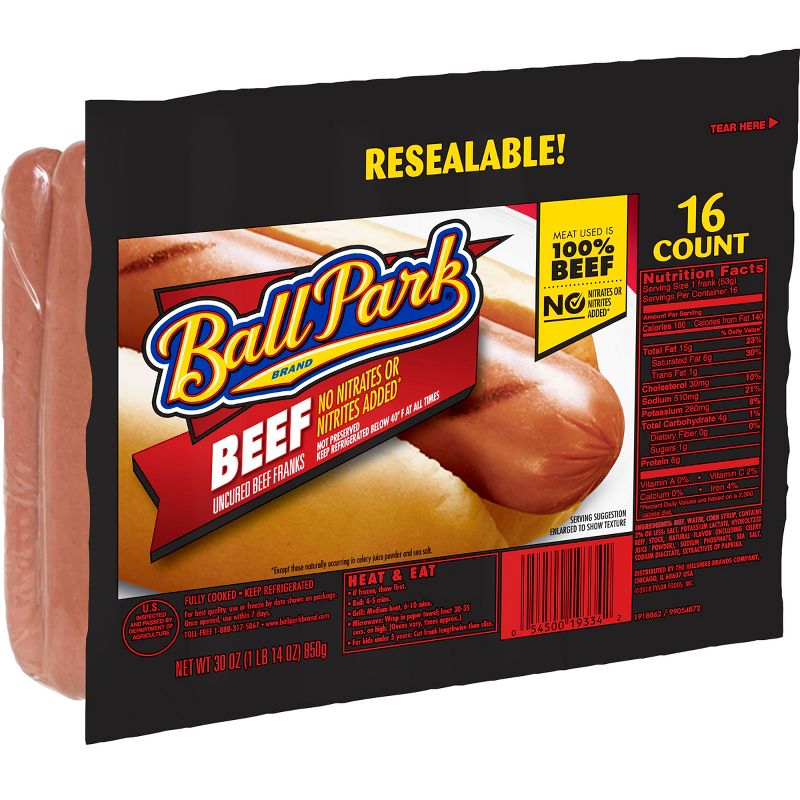 Ball Park Uncured Beef Franks - 30oz/16ct