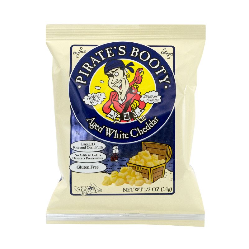 PIRATE'S BOOTY Natural Aged White Cheddar Baked Corn Puffs, 0.5oz , 36ct