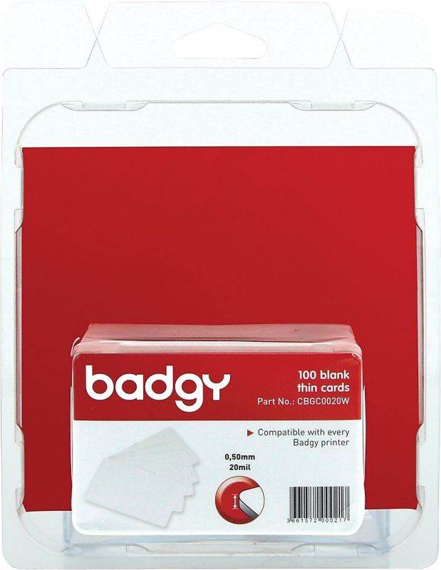 BADGY CBGC0020W Blank ID Cards,20 mil