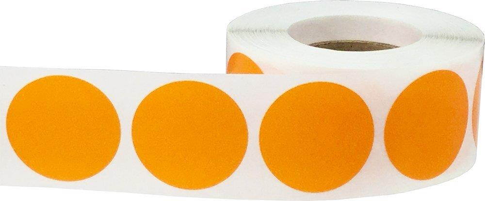 Orange Circle Dot Stickers, 1 Inch Round, 500 Labels on a Roll