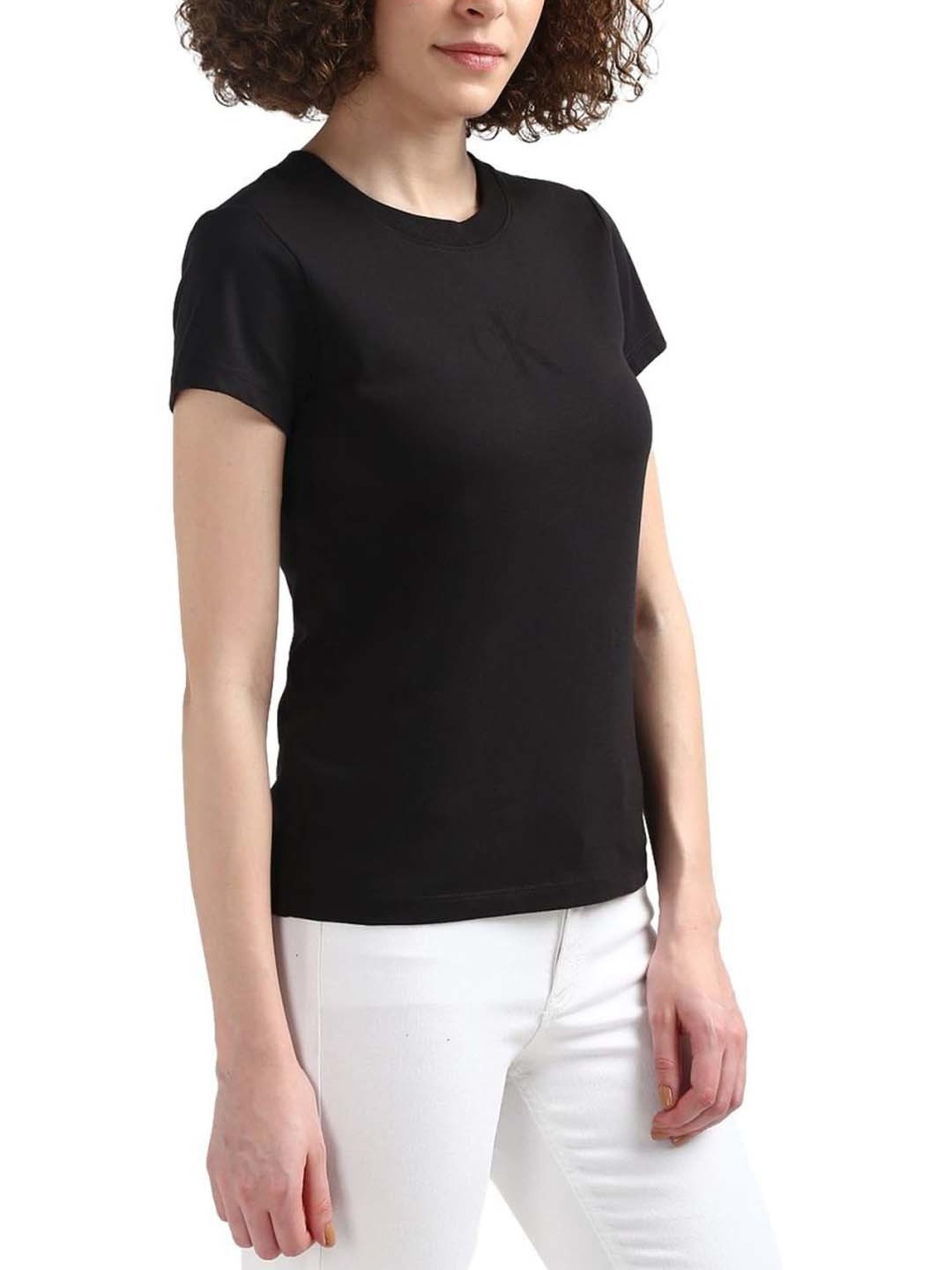 CALVIN KLEIN Black Cotton Logo Print T-Shirt