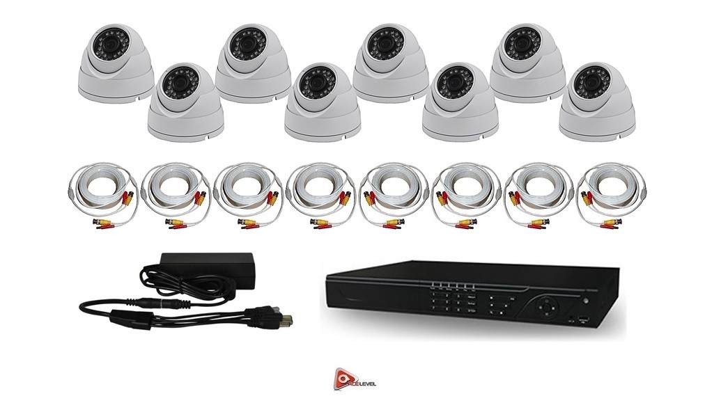 TMEZON 1080P CCTV Camera System 16CH 1080N Lite Surveillance DVR Video Recorder, 16x HD 1920TVL 2.0MP 24leds Indoor Outdoor IR Night IP66 Weatherproof Security System