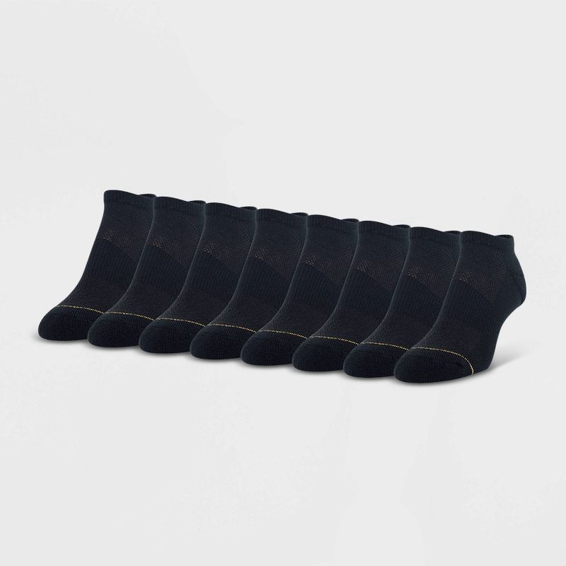 All Pro Women's Extended Size Aqua FX Cushioned 6+2 Bonus Pack No Show Athletic Socks - Black 8-12