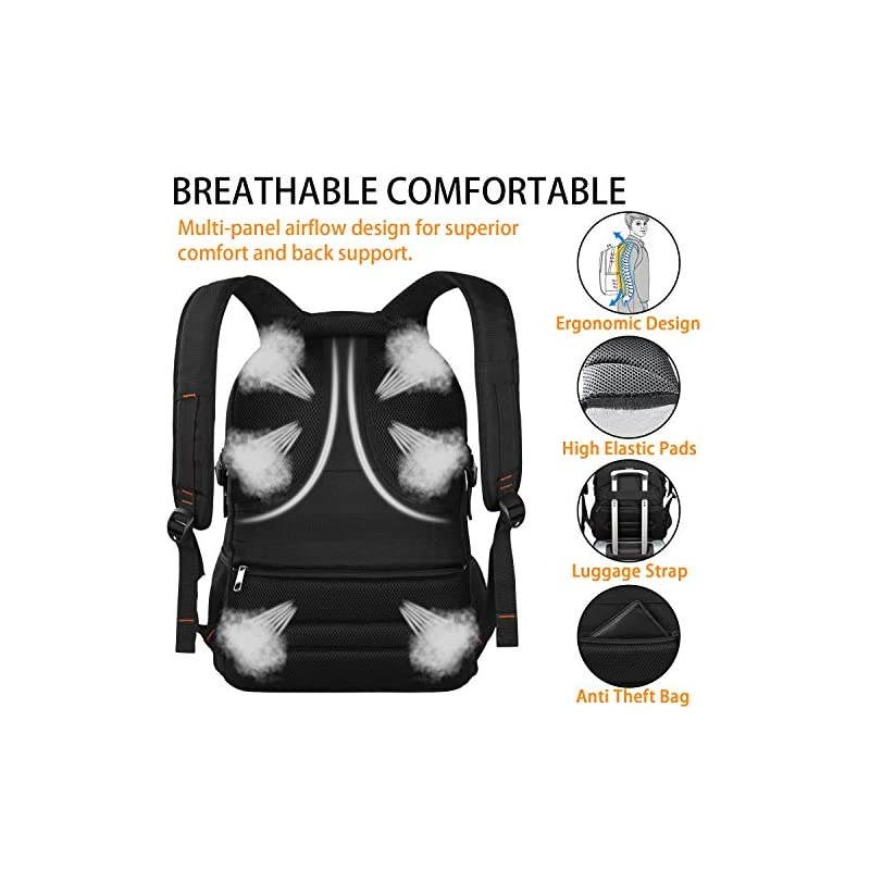 Backpacks for Men Extra Large College School Laptop Bookbags with USB Charging PortRFID TSA Friendly Water Resistant Business Computer Bag with Luggage Sleeve Fit 173 Inch Laptop 45LOrange