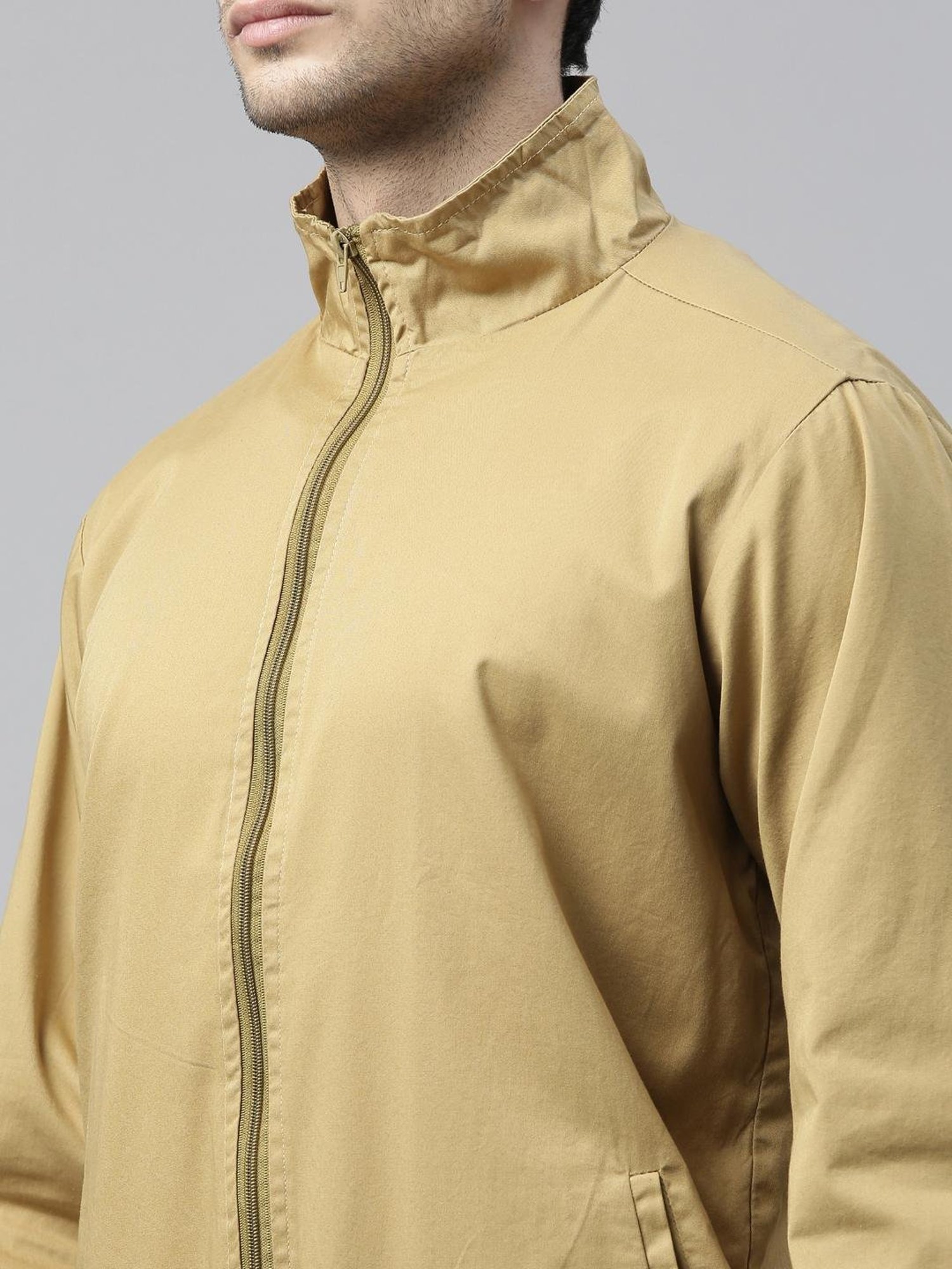 CINOCCI Beige Cotton Slim Fit Jacket