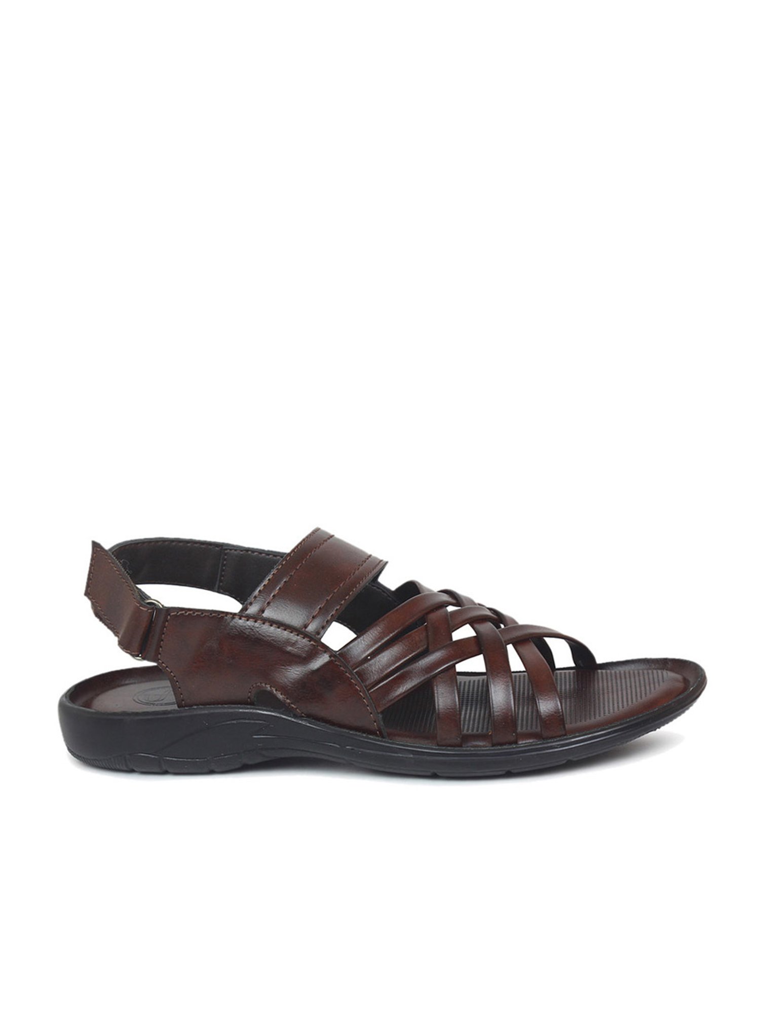 Privo by Inc.5 Men's Tri-Band Brown Back Strap Sandals