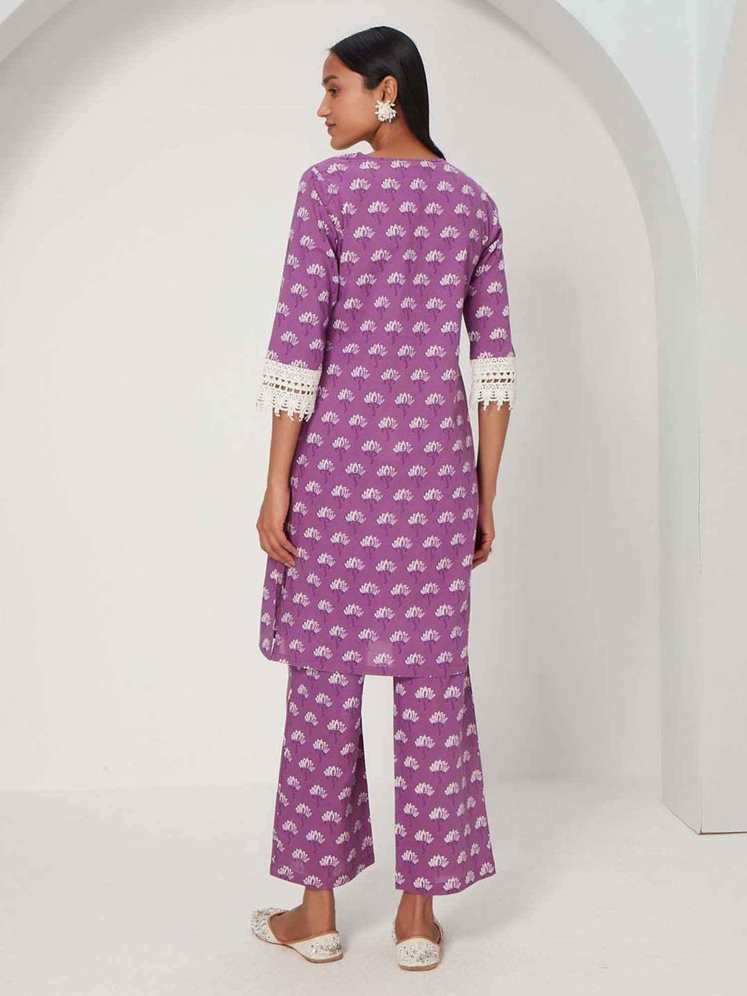 Fusion Beats Light Grey Embroidered A Line Kurta