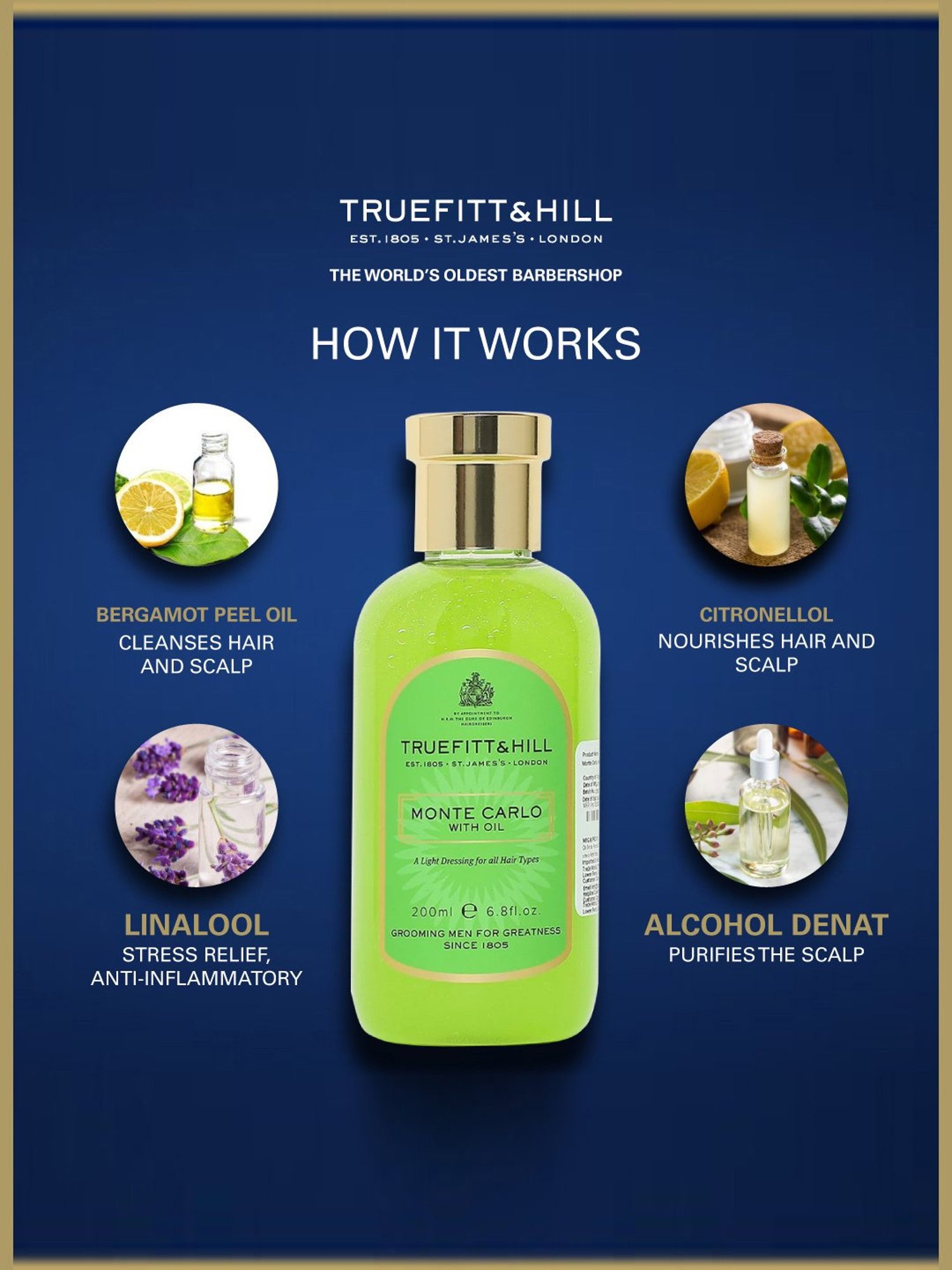 Truefitt & Hill Monte Carlo with Oil 200 ml for Men