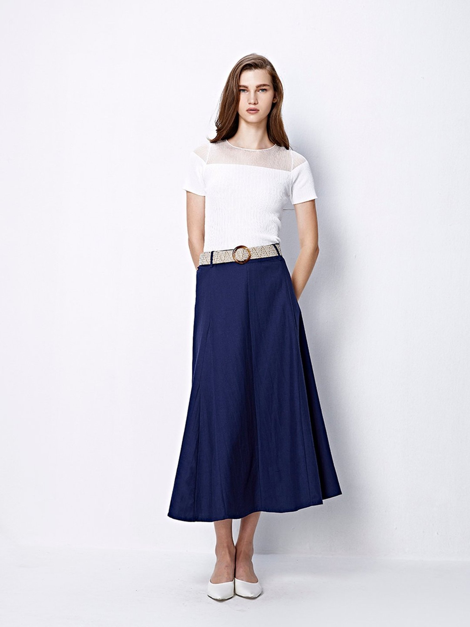 Cover Story White Regular Fit Top