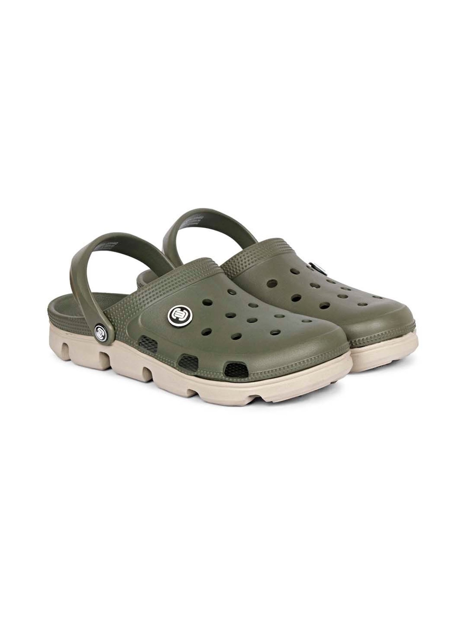 Mozafia Men's Olive Back Strap Clogs