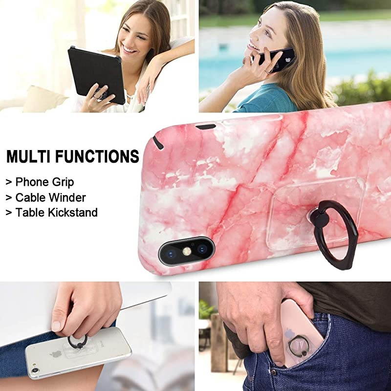 Ring Transparent Cell Ring Holder 360&deg; Rotation Ring for 3D Textured Finger Ring Stand Holder Kickstand Compatible Most Smartphones Set of 5