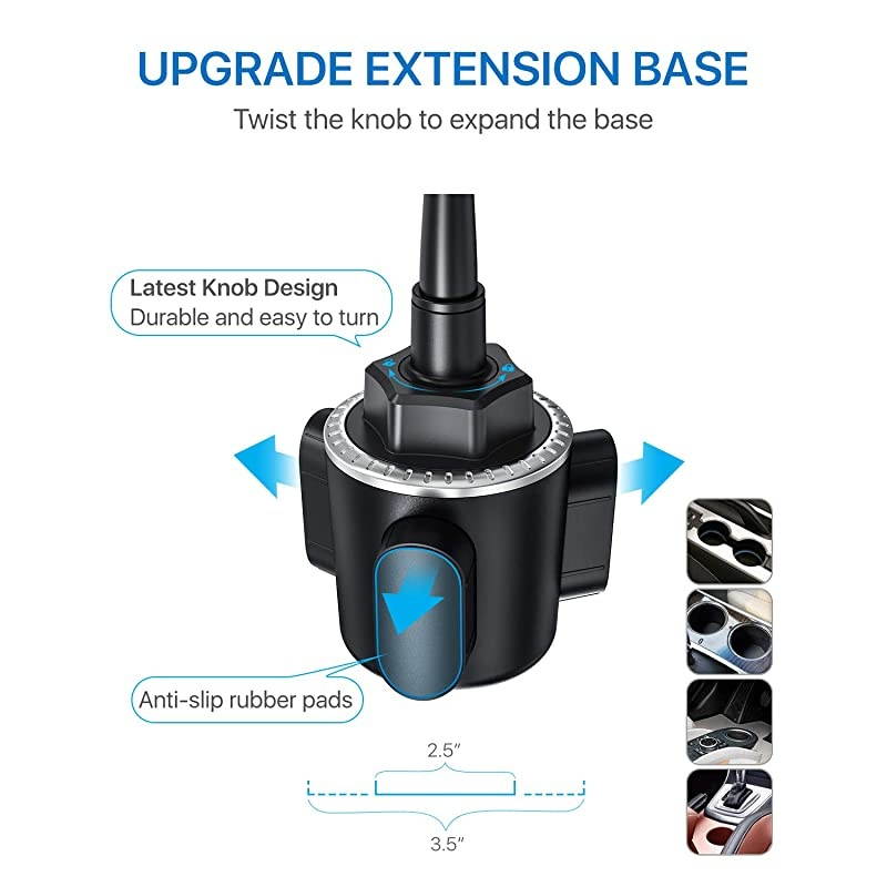 Cup Holder Phone Mount Ultimate Easy Clamp HandsFree Cup Phone Holder for Car Adjustable Gooseneck Cup Cradle Mount Compatible for iPhone SE11 ProXRXS MaxX8 PlusSamsung S20S10+Note 9