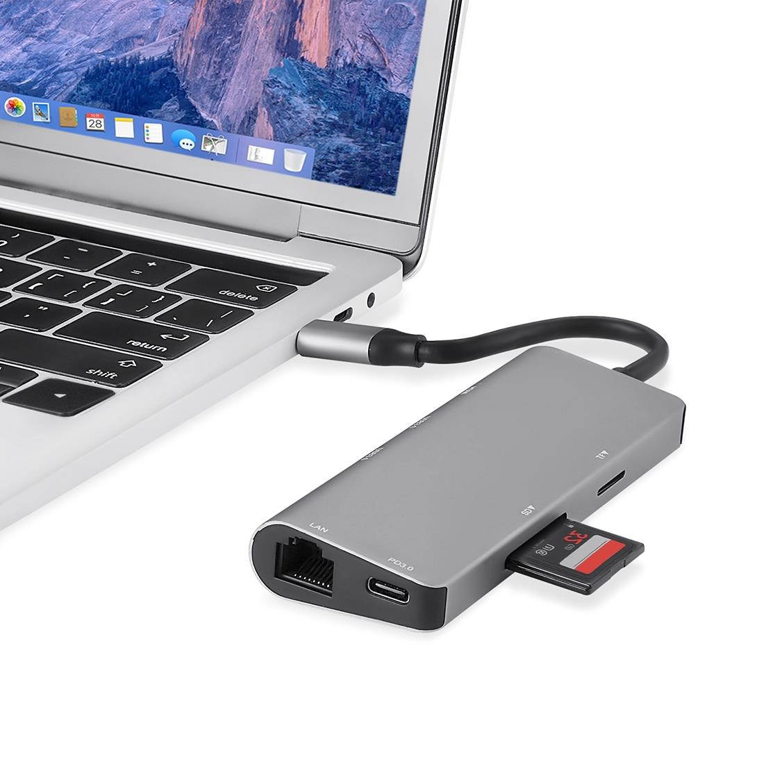 USB 3.0 Hub, Portable SuperSpeed 4 Port USB 3.0 Hub with Built-in Cable , USB Extension Multi-function USB Dock Hot Swapping Support for  Mac, PC, USB Flash Drives and Other Devices