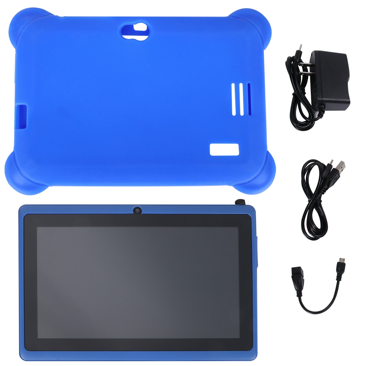 Kids Safe 7" Quad-Core Tablet 512M+8GB WIFI  MID Dual Cameras Kid-Proof Case with US Plug