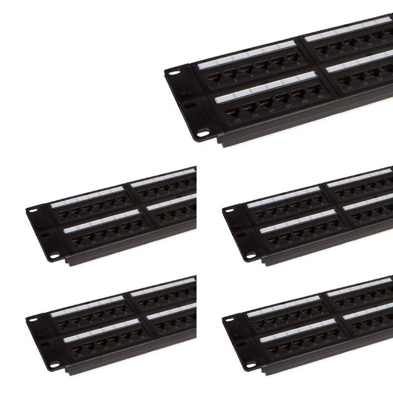 Buyer's Point 48 Port Cat6 Patch Panel with Punch Down Tool and Cable Management System Pack of 5