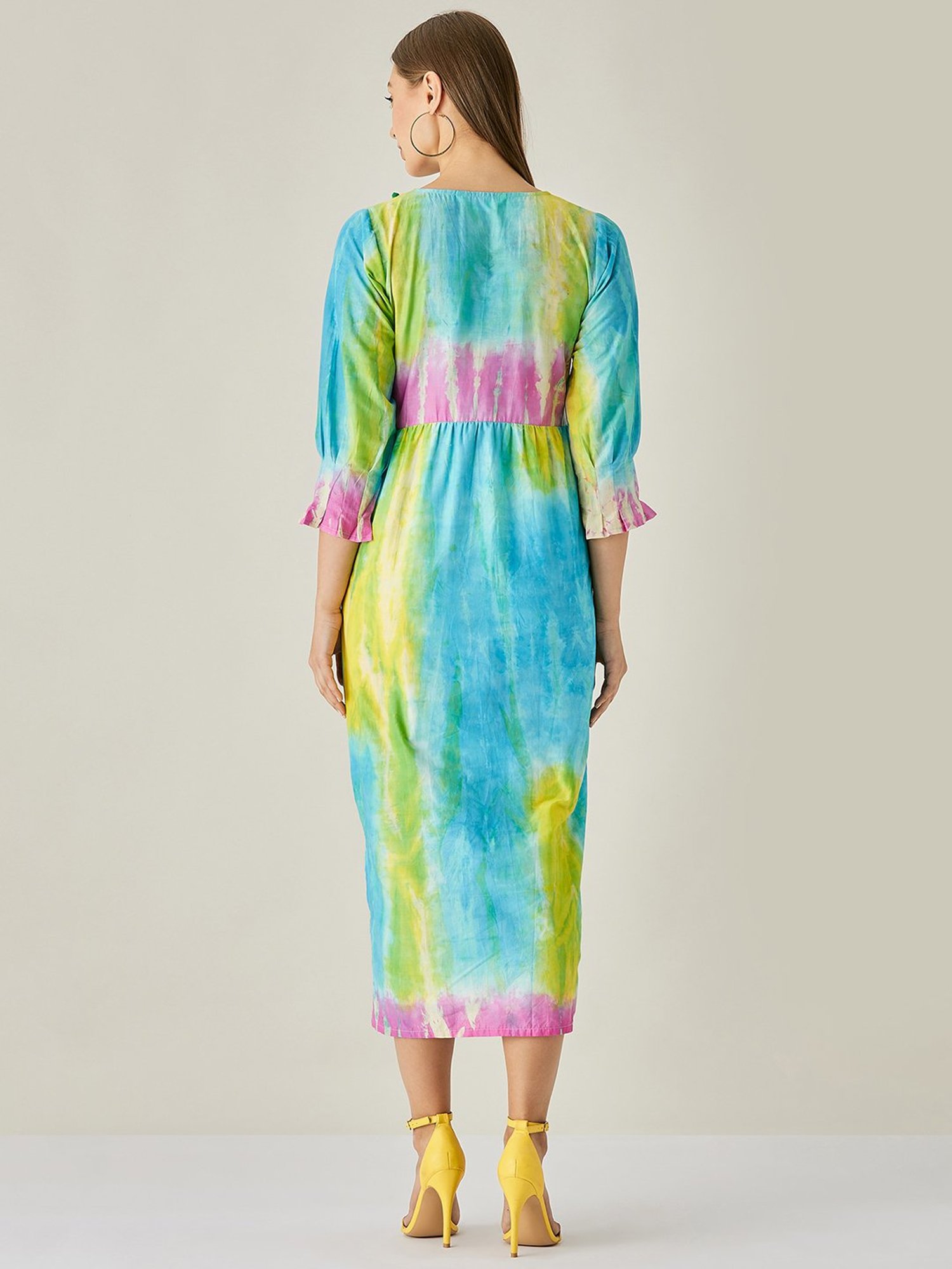 The Kaftan Company Blue Tie-Dye Dress