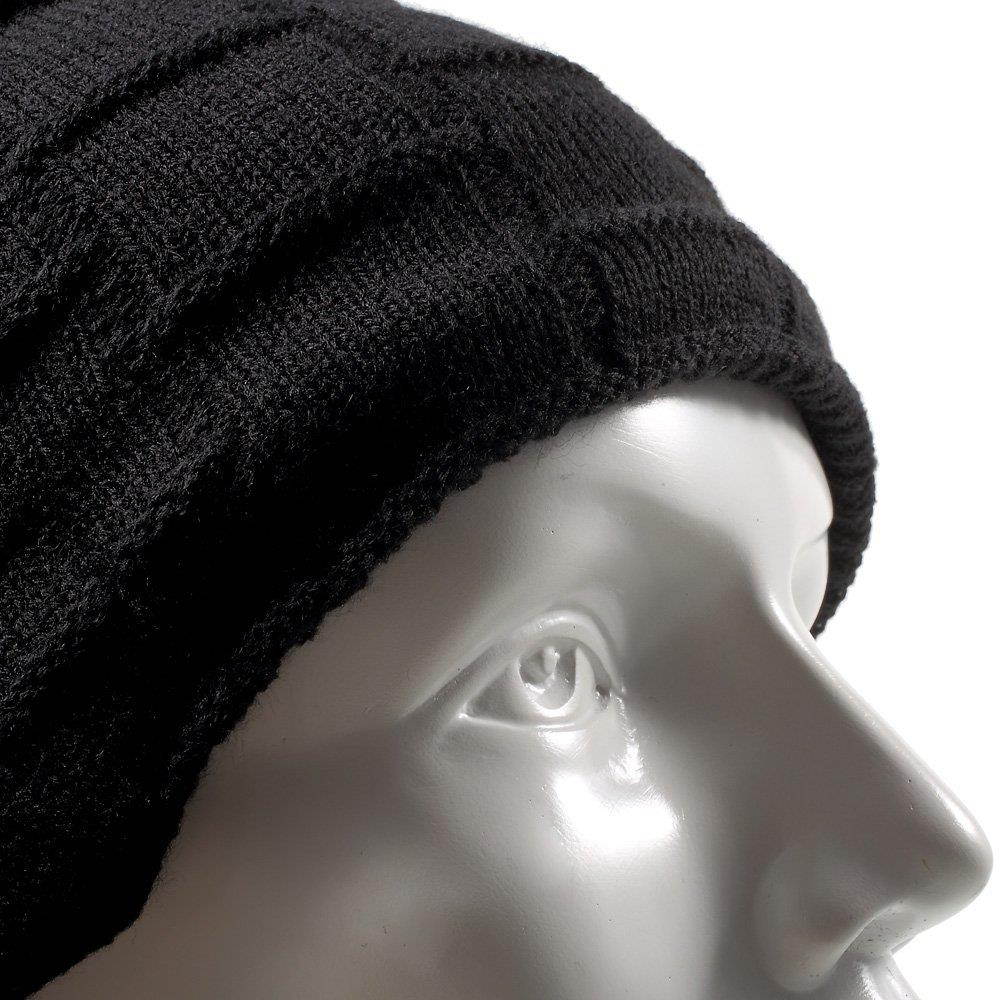 Wireless Music Hat, Knit Winter Warm Beanie w/ Built-in Compatible with Bluetooth Stereo Headphone, Microphone for Hands-Free Calling - Black