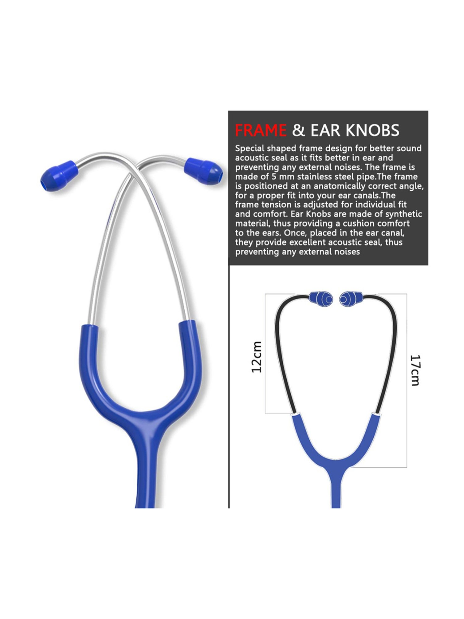 MCP Adult Dual Head Stethoscope (Blue)