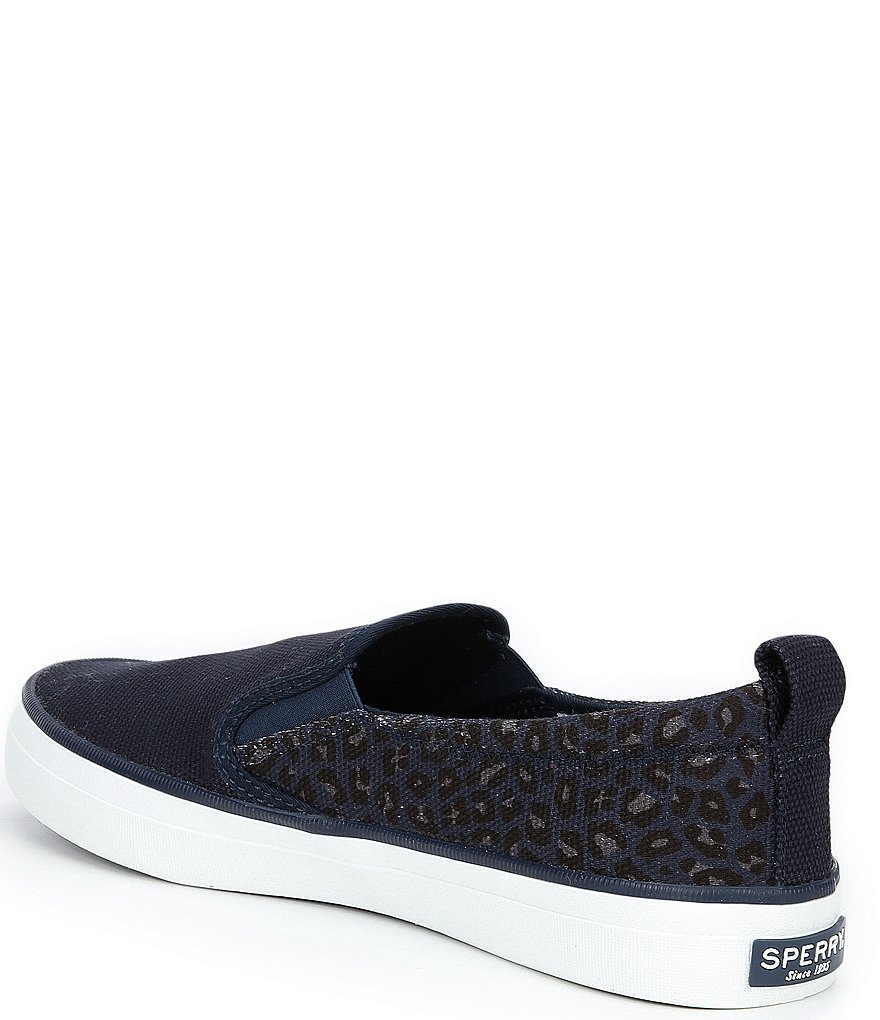 Sperry Women's Crest Twin Gore Leopard Print Slip-On Sneakers