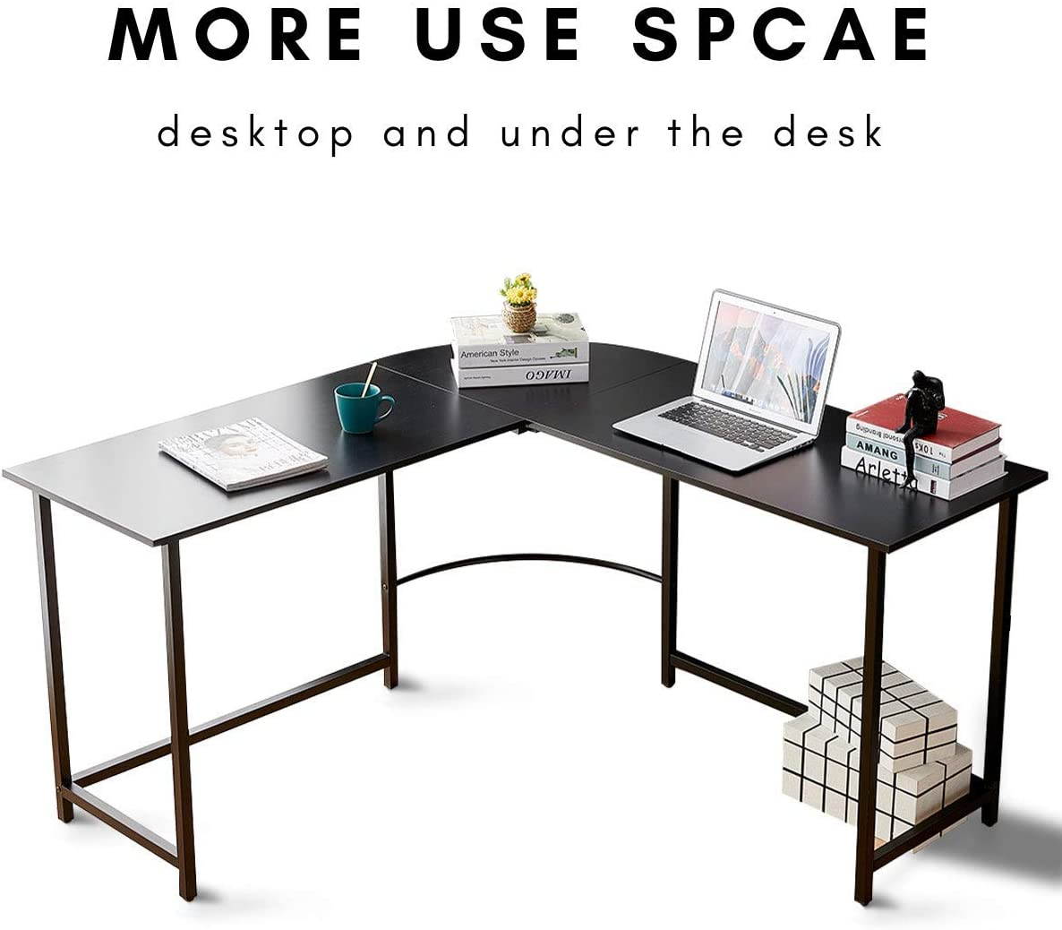Lifetech Computer Desk 43.3" Modern Study Writing Desk for Home Office Simple Small Desk for Small Spaces, Black