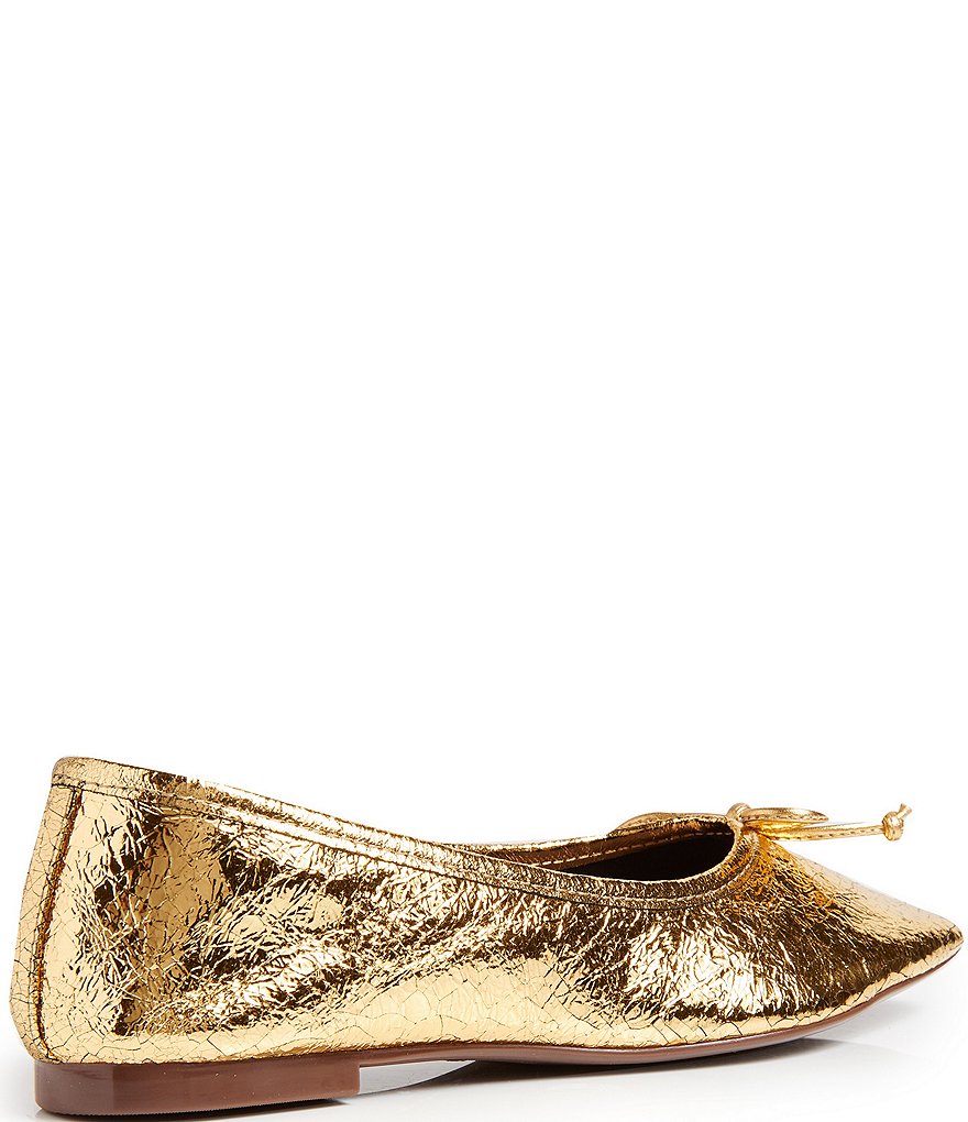 Schutz Arissa Metallic Leather Ballerina Flats