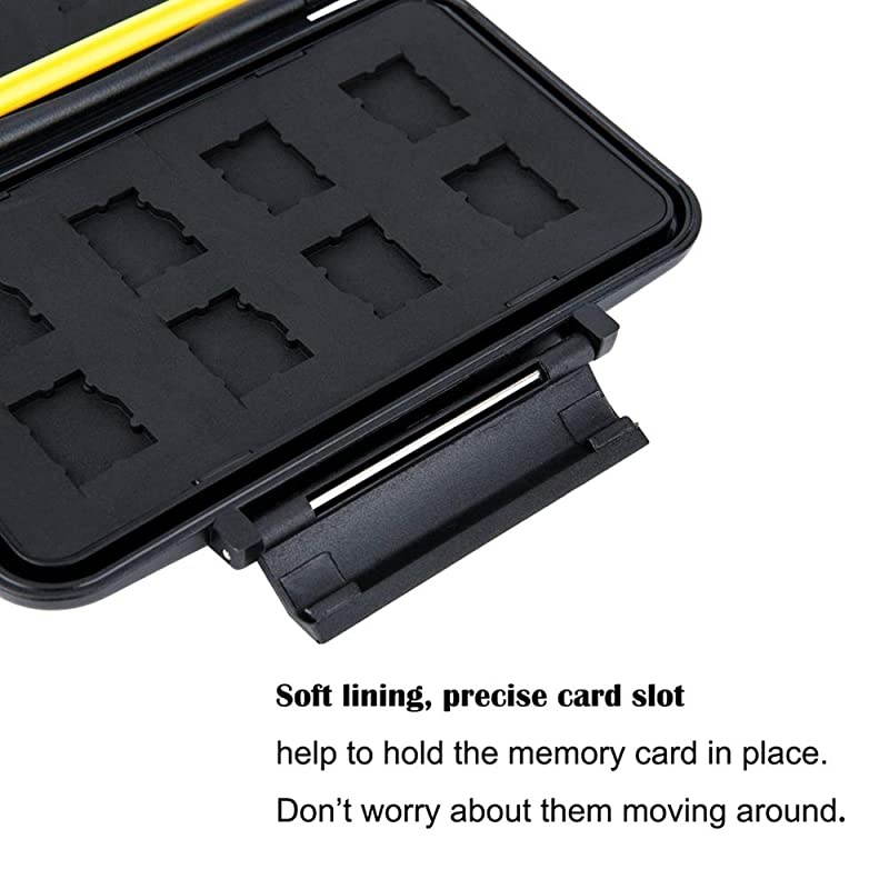 Slots Micro SD Card Holder Micro SD Holder Case with Carabiner WaterResistant AntiShock