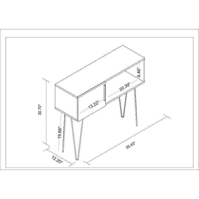 35.43" Nolita Entryway with 3 Shelves White - Manhattan Comfort