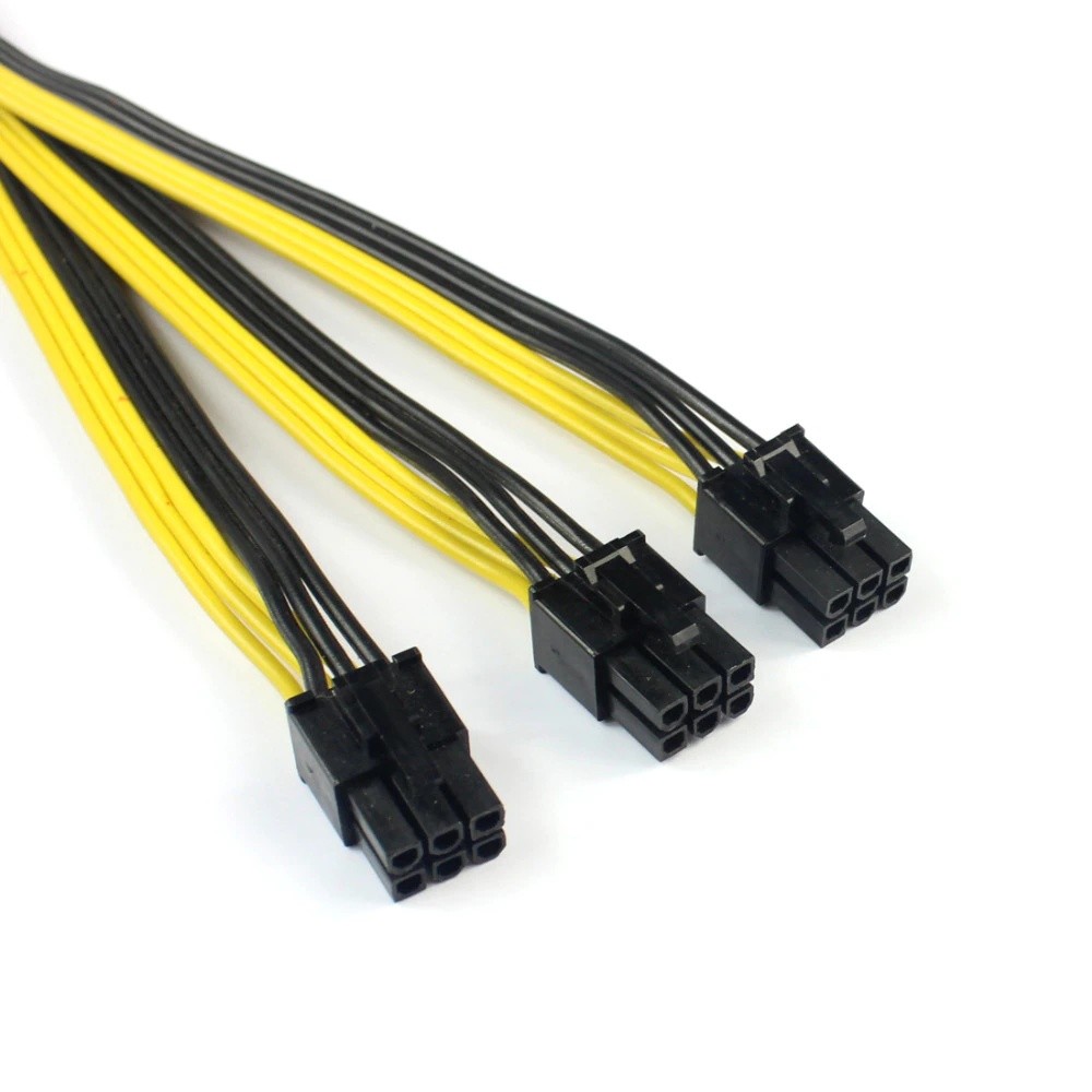 10Pcs S7/S9 to Triple 3X PCI-E PCIe PCI Express 6Pin Graphic Card Splitter Power Cable Cord for BTC miner Machine 12AWG+18AWG
