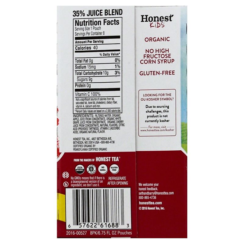Honest Kids Cherry Go Round - 8pk/6.75 fl oz Pouches