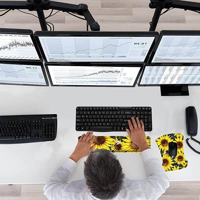 Keyboard Wrist Rest and Mouse Wrist Rest Support Set for Computers Laptop Made of Memory Foam and NonSlip Rubber Base Ergonomic Design and Easy Typing Wrist Support Pad