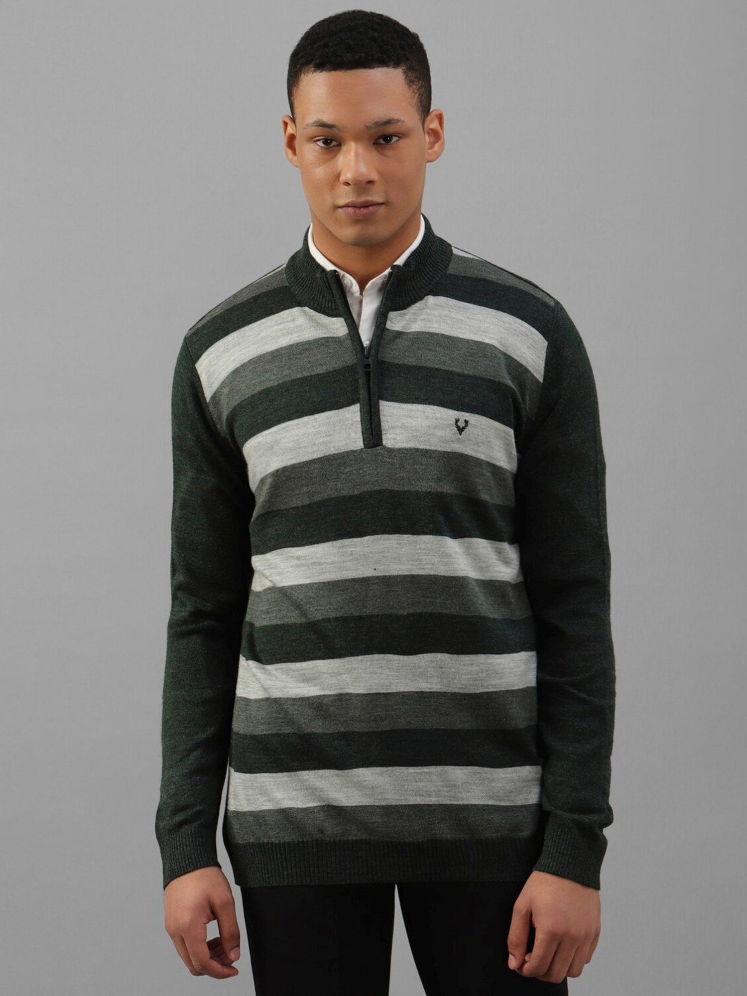 Allen Solly Multicolored Regular Fit Striped Sweater