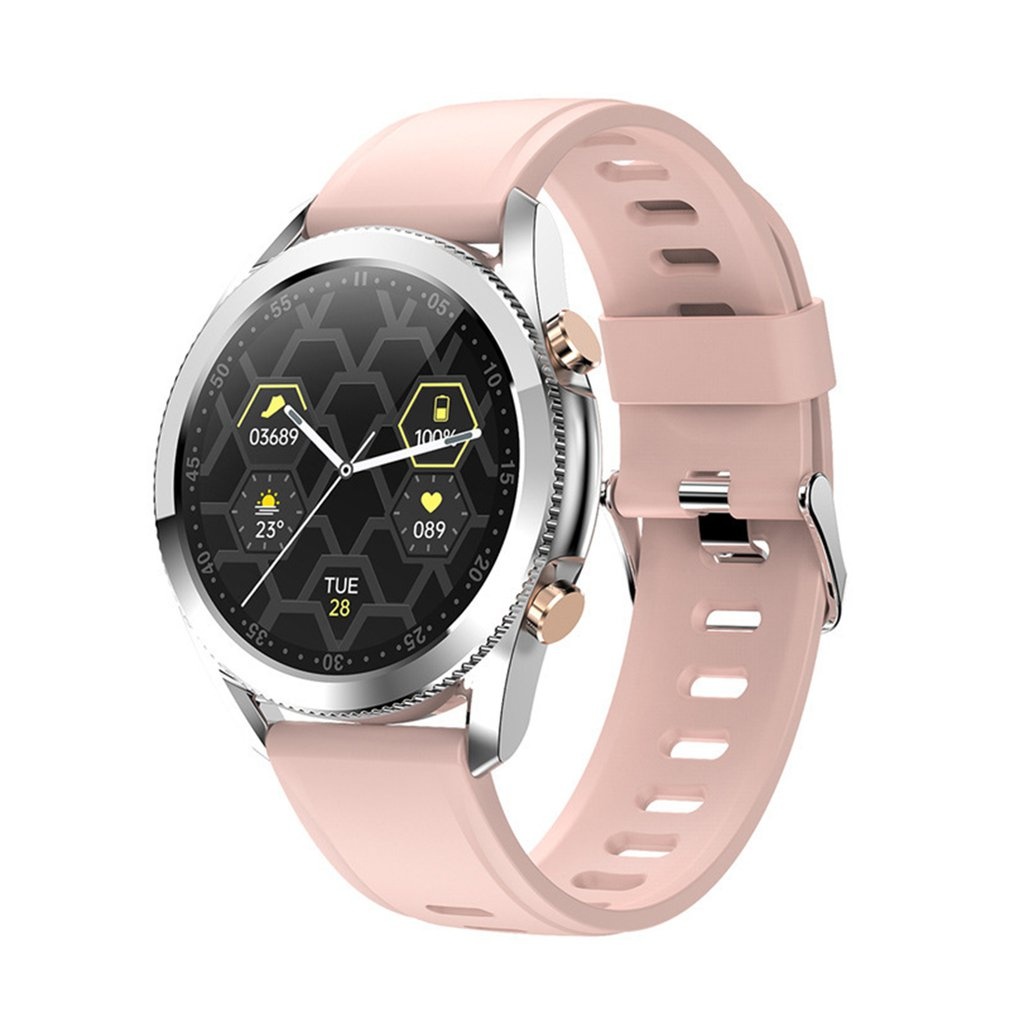 I12 1.3 Inch Color Full Touch Screen Smart Watch Men Women Waterproof Heart Rate With Phone Call Music Sports Tracker,1.3 inch,pink