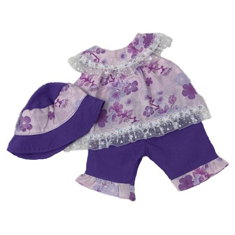 Doll Clothes Superstore 3 Piece Doll Clothes Lavender And Purple Print Fits Baby Dolls