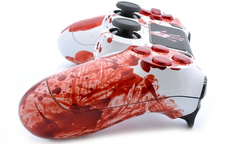 "Bloody Hands" Ps4 Custom UN-MODDED Controller Exclusive Unique Design with CUSTOM TOUCHPAD