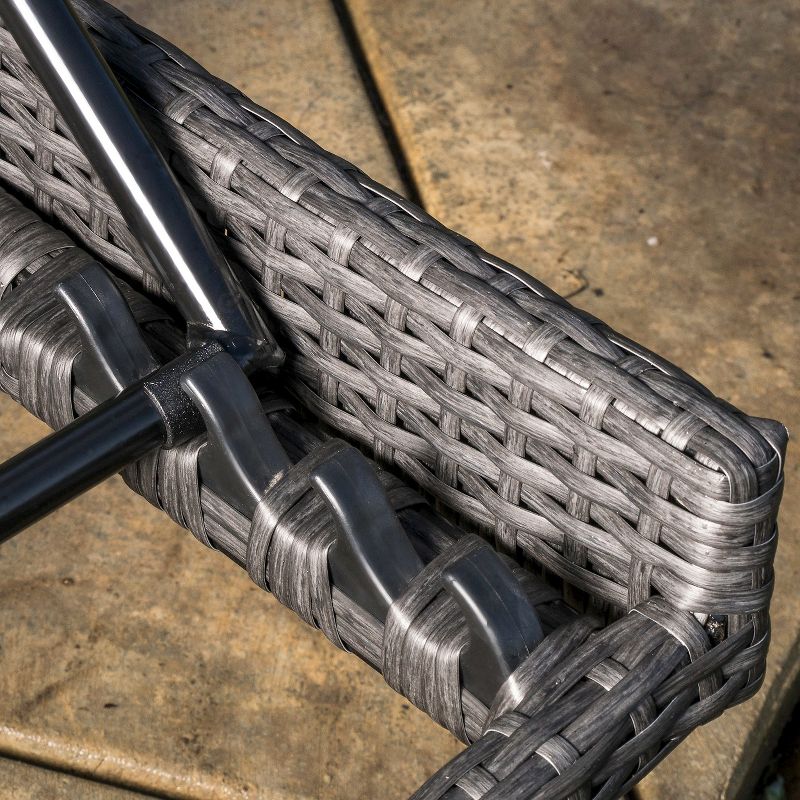 Salem 2pc Wicker Adjustable Chaise Lounge and Table Set - Gray - Christopher Knight Home