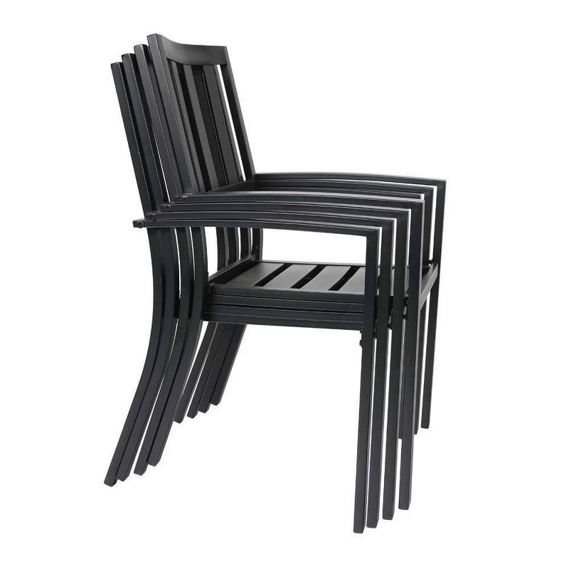 4pc Patio Stackable Metal Dining Chairs - Captiva Designs