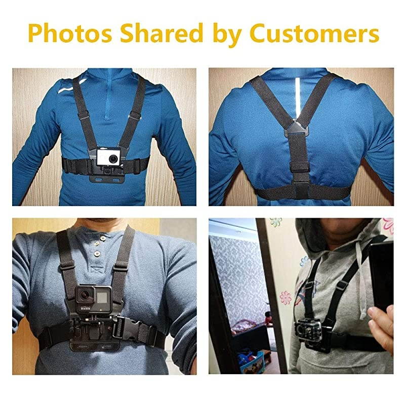 Chest Strap Mount Elastic Action Camera Body Belt Harness with J Hook for GoPro HD Hero 5 4 3+ 3 GoPro 6 7 8