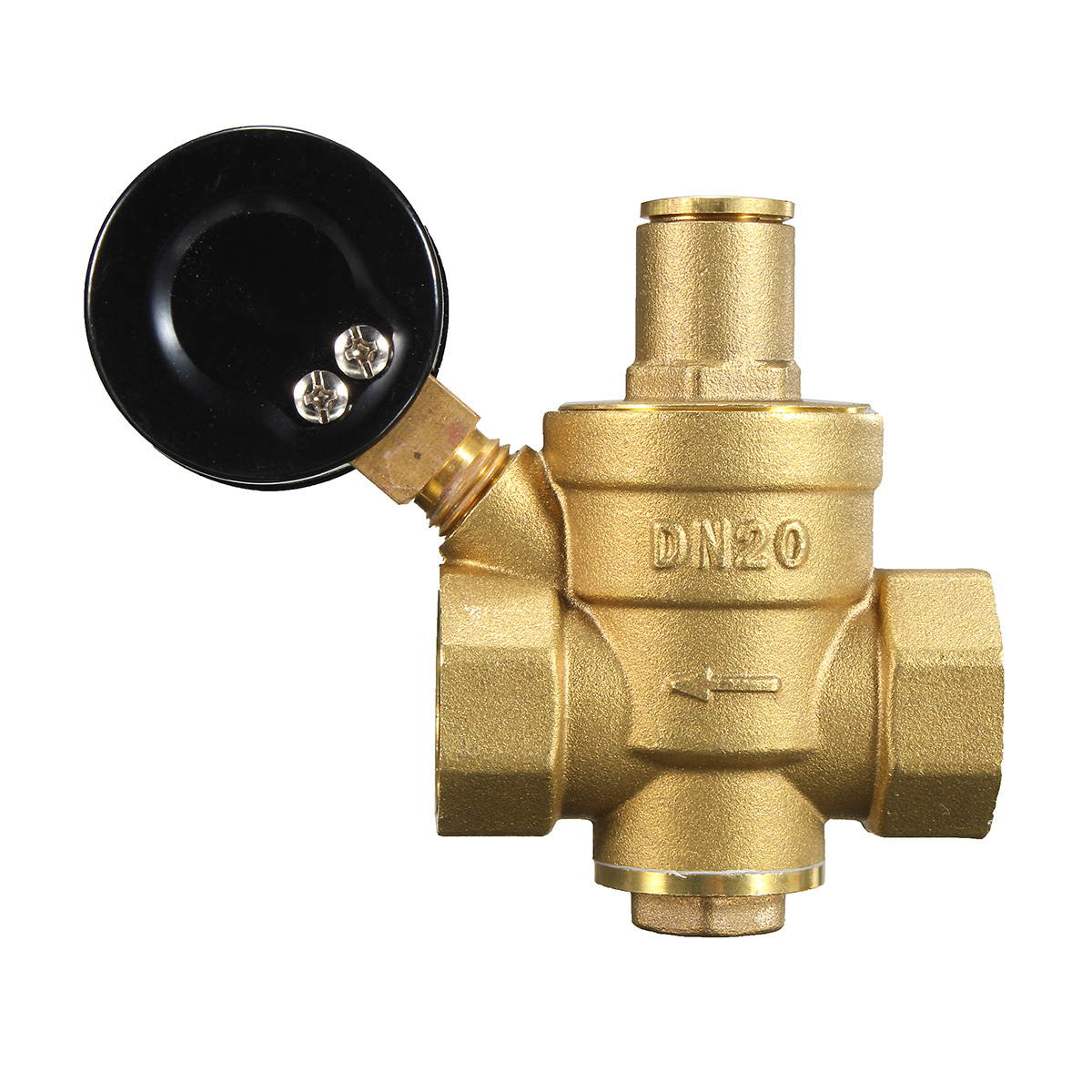 DN20 NPT 3/4 Adjustable Brass Water Pressure Regulator Reducer with Gauge Meter"