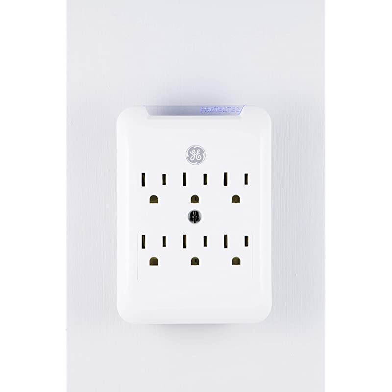 Pro Sur Protector Wall Tap, 6 Outlets, 3 Prong, Protected Indicator Light, Mounting Screw, 15A, 540 Joules, UL Listed, White, 38431