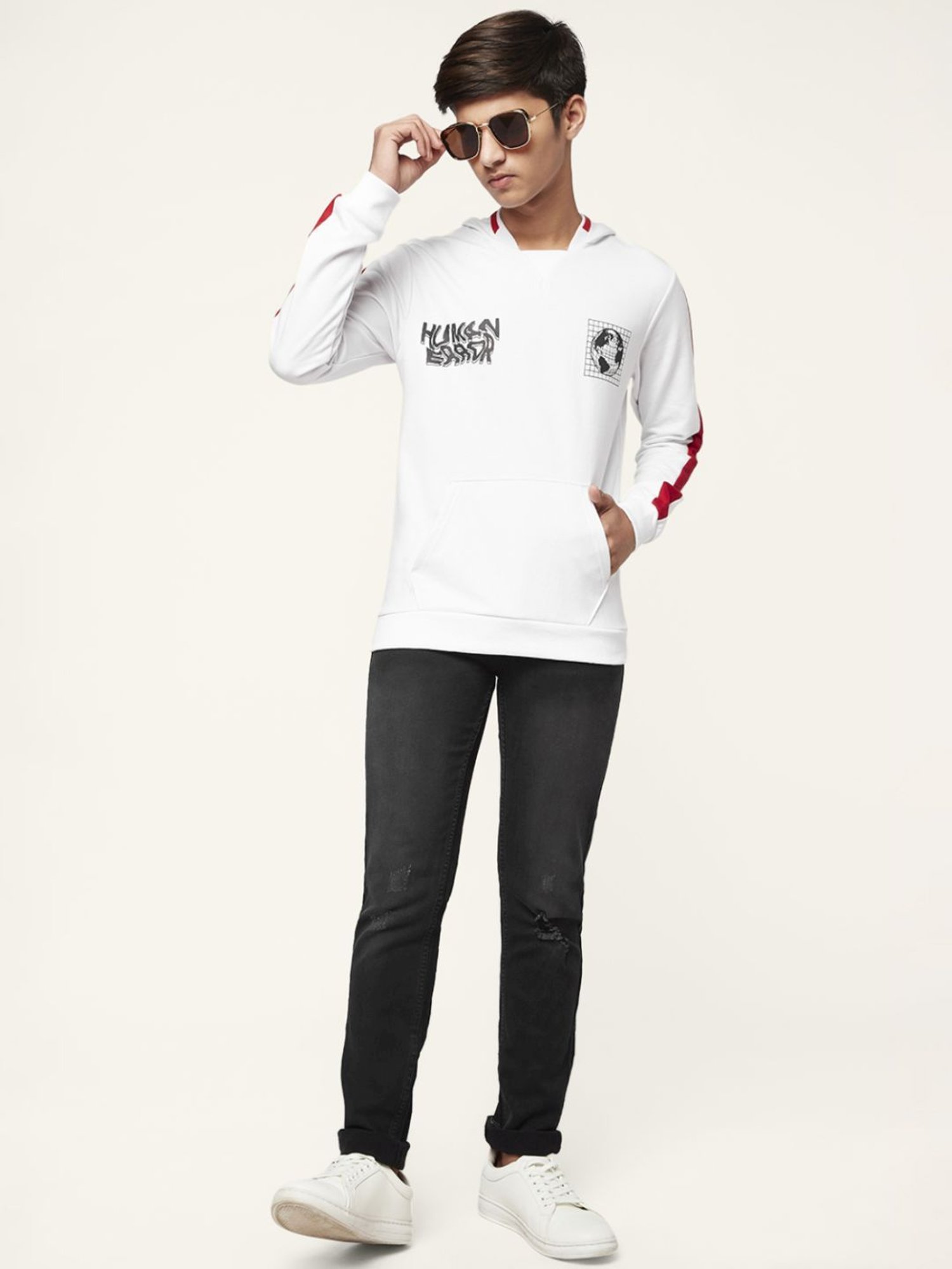 Coolsters by Pantaloons Kids White Cotton Printed Full Sleeves Sweatshirt