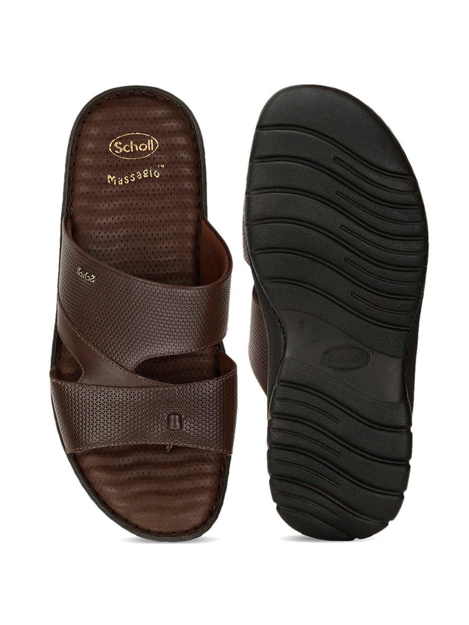 Scholl by Bata Men's Brown Toe Ring Sandals