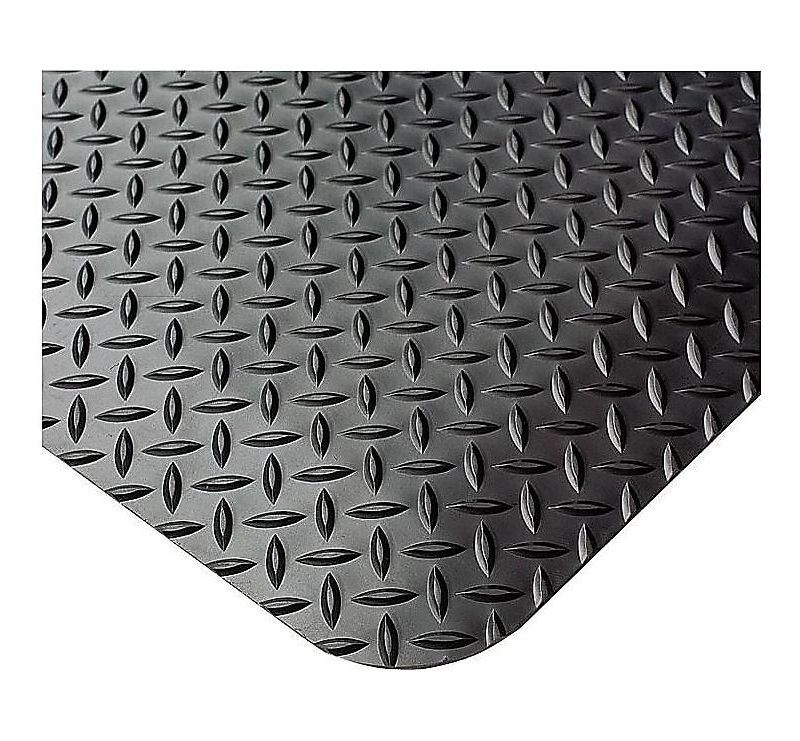 2'x3' Rectangle Solid Floor Mat Black - Crown