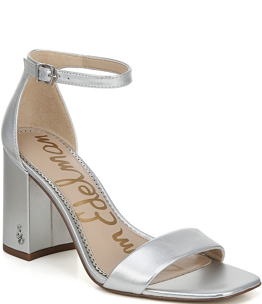 Sam Edelman Daniella Leather Block Heel Square Toe Dress Sandals