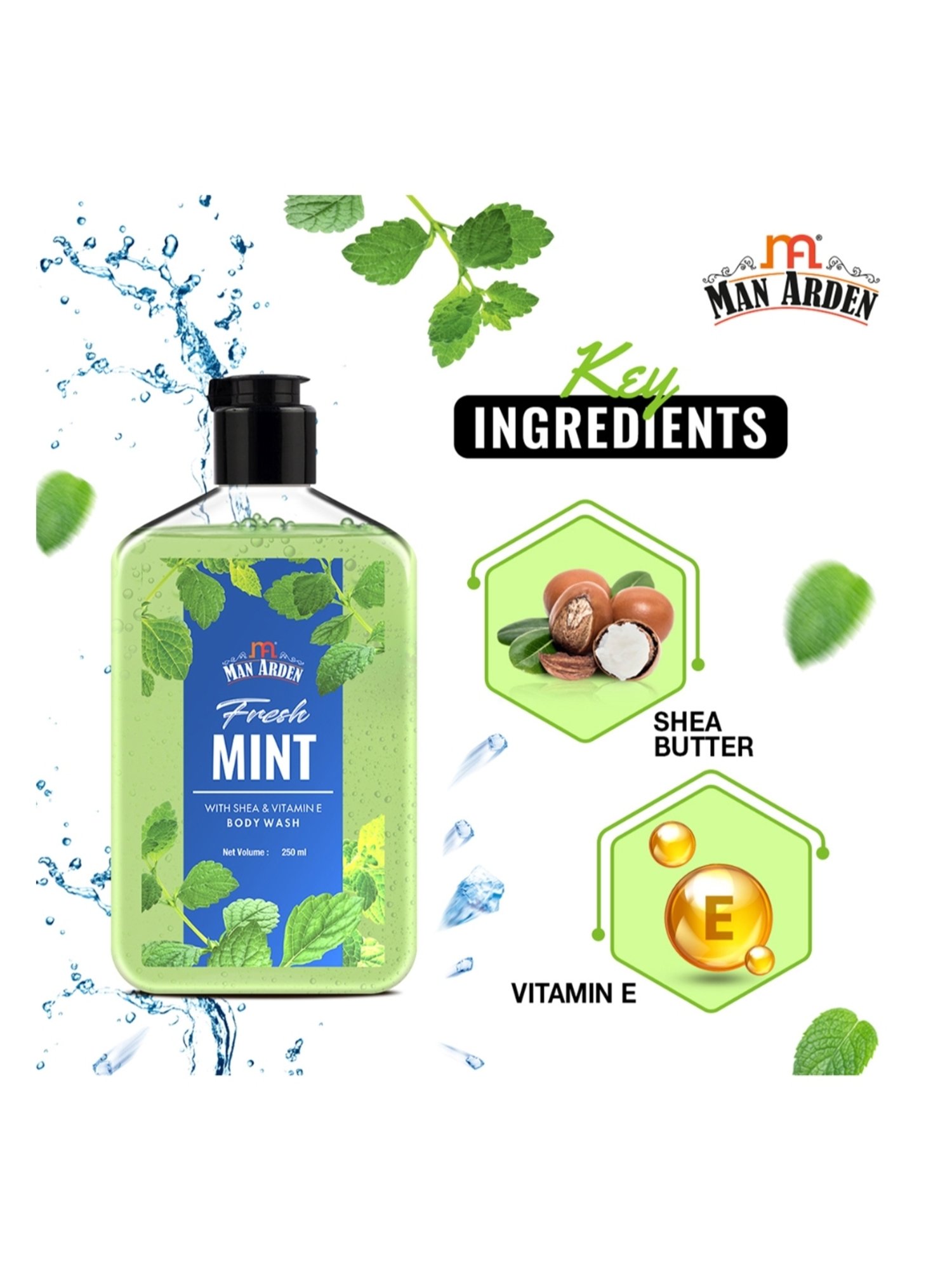 Man Arden Fresh Mint Luxury Body Wash - 250 ml